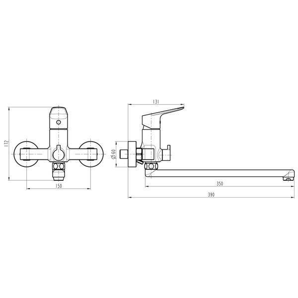 Змішувач для ванни TOPAZ ZARA TZ-13208-H37 19564 фото