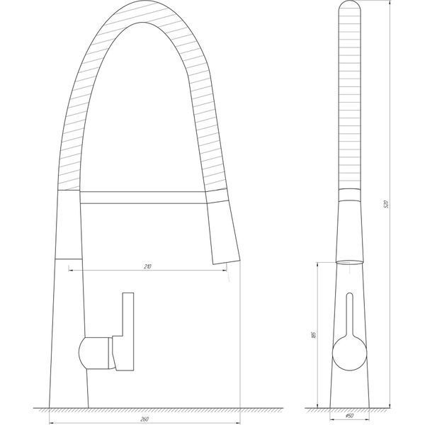 Змішувач для кухні Globus Lux LAZER GLLR-1032-StSTEEL 13282 фото