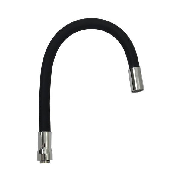 Вилив змішувача GLR-BLACK-55 для кухні Гофрований , силікон Чорний , 3/4&Prime;ВН 18567 фото
