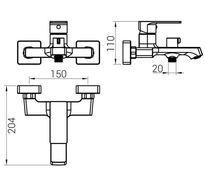 Змішувач для ванни DOMINO Dionis DDD-102NE европеремикач 27304 фото