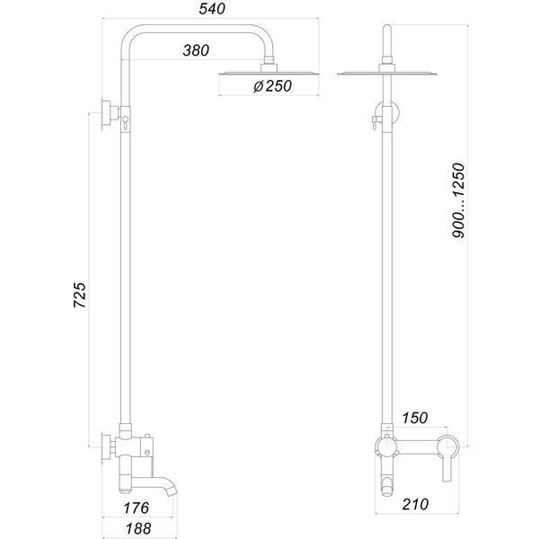 Душова система Globus Lux ALPEN SBT1-SH-02 16100 фото