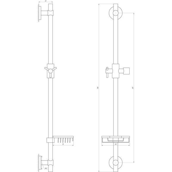Душова стійка Globus Lux BT-1107C, в блістері 19349 фото
