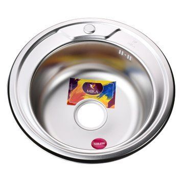 Мийка кухонна врiзна кругла 490х160 Satin MR 490 E 0,6 mm Mira 21098 фото