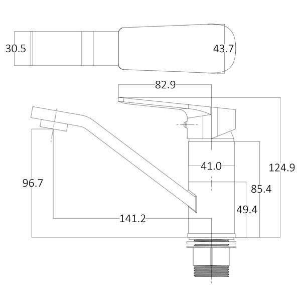 Змішувач для умивальника Globus Lux BONN GLB-0203MQ 28494 фото