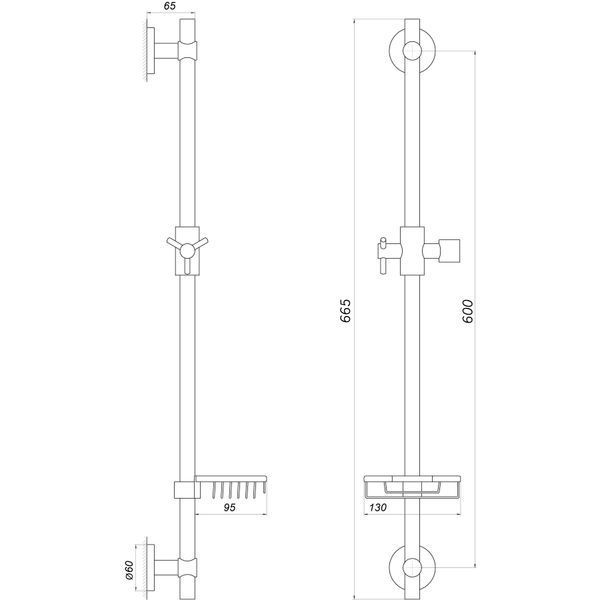 Душова стійка Globus Lux DS-1106-CR 27591 фото