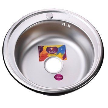 Мийка кухонна врiзна кругла 510х160 Satin MR 510 E 0,6 mm Mira 21109 фото