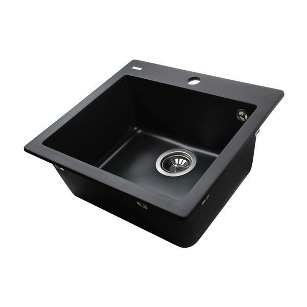 Гранітна мийка Globus Lux AOSTA чорний 490x455мм-А0002 23577 фото