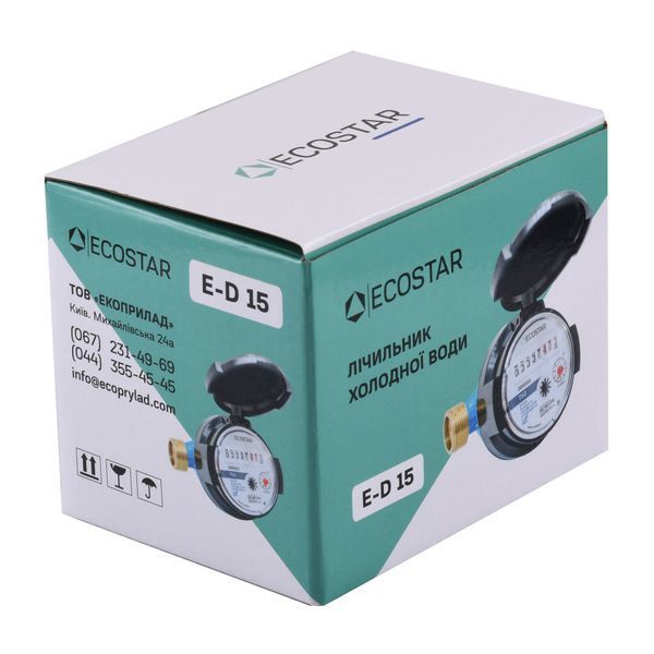 Лічильник холодної води ECOSTAR DN15 1/2&Prime; E-D R160 22843 фото