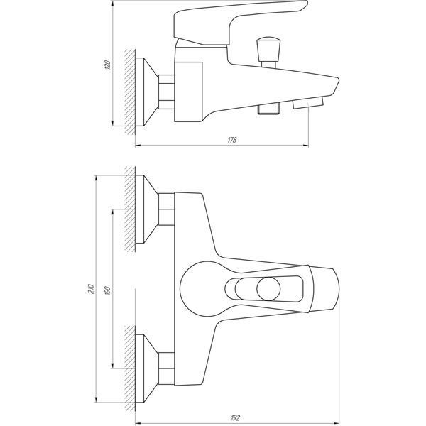 Змішувач для ванни Globus Lux SEVA GLSV-0102 8766 фото