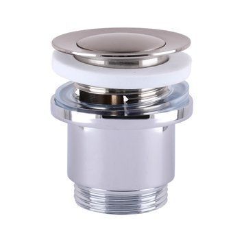 Донний клапан Globus Lux HG-041S-S- BR (Click-clack) Стального кольору 23159 фото