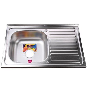 Мийка кухонна накладна прямокутна 800х500х180 Decor Left MR 8050 L D Mira 15364 фото