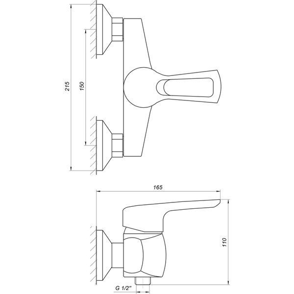 Змішувач для душу Globus Lux SEVA GLSV-0105 8771 фото