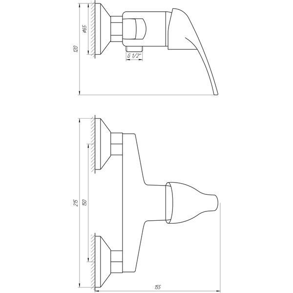 Змішувач для душу Globus Lux Solly GLSO-0105N 10124 фото