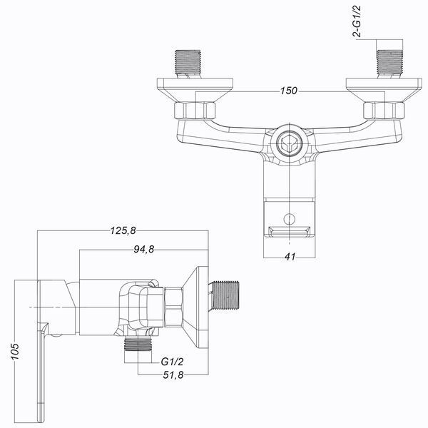 Змішувач для душу Globus Lux Dolly GLD-0105N 30721 фото