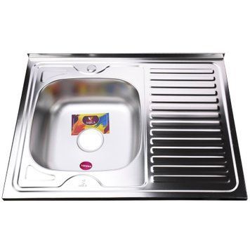 Мийка кухонна накладна прямокутна 800х600х180 Satin Left MR 8060 L E Mira 14544 фото