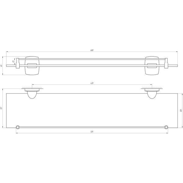 Полиця скляна Globus Lux RM 1702 21386 фото