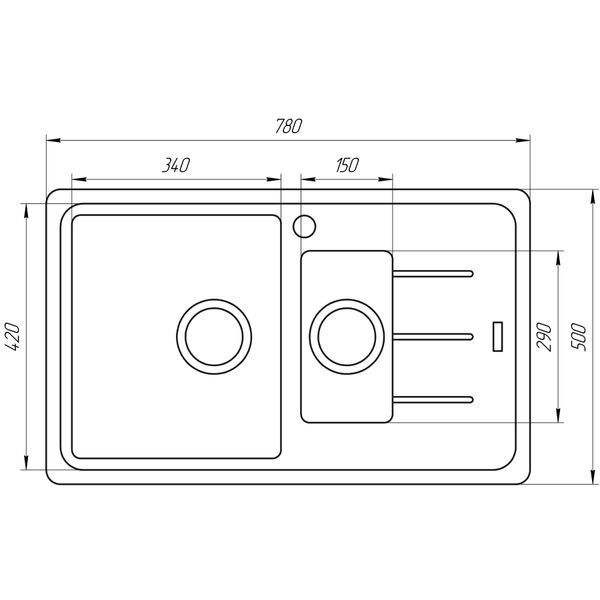 Гранітна мийка Globus Lux IZEO мигдаль780x500мм-А0008 8010 фото