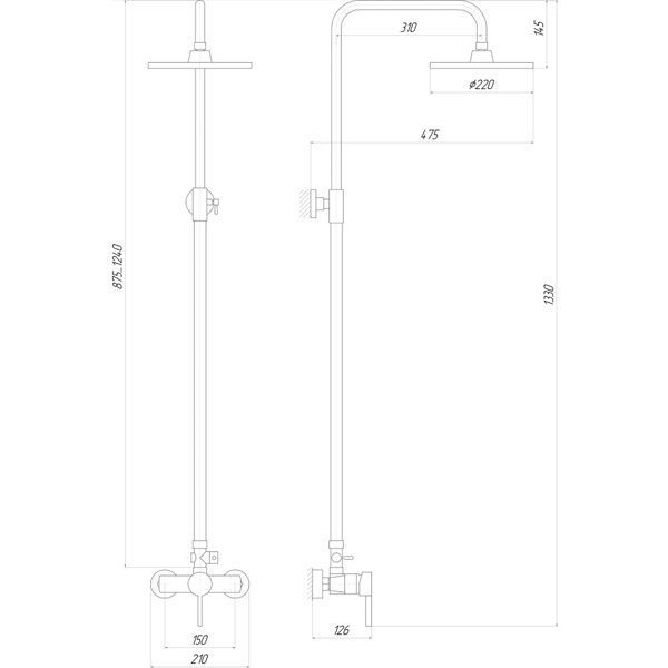 Душова система Globus Lux LAZER DS-007A 14990 фото