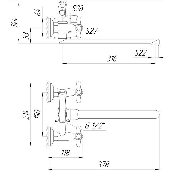 Змішувач для ванни DOMINO DBF-129-35F-SHARM 13377 фото