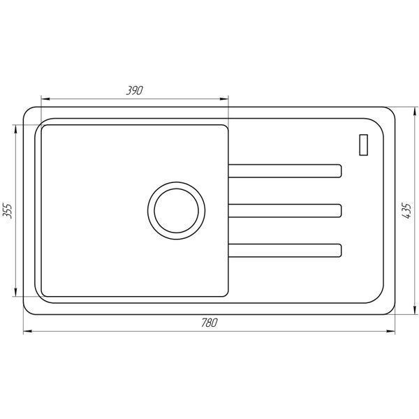 Гранітна мийка Globus Lux LUGANO графіт 780x435мм-А0001 8848 фото