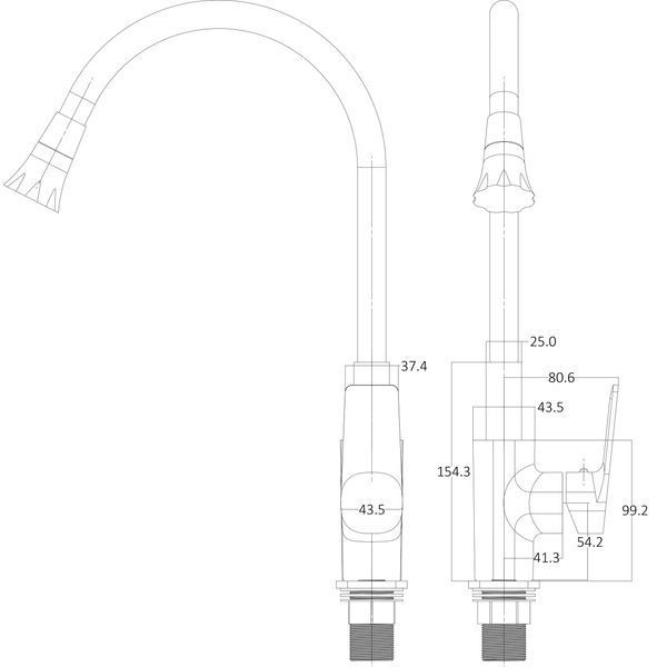 Змішувач для кухні Globus Lux BONN GLB-0203SA-GP-B01 28501 фото