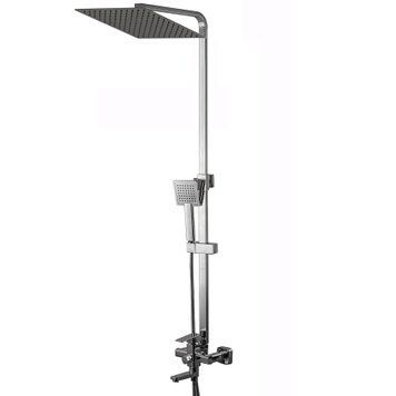 Душова система Globus Lux VAN-DS0026 Milano Лійка.Тропік30*30см нерж з виливом латунь-Штанга H=135см 14051 фото