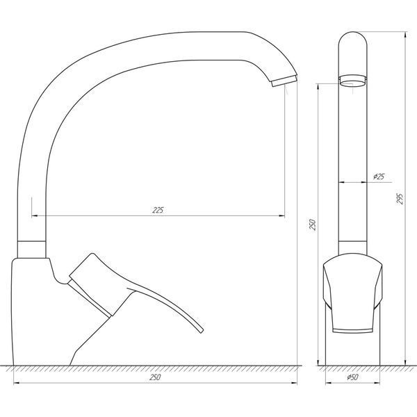 Змішувач для кухні Globus Lux QUEENSLAND GLQU-0203S-BIG-3-TITANIUM 19214 фото