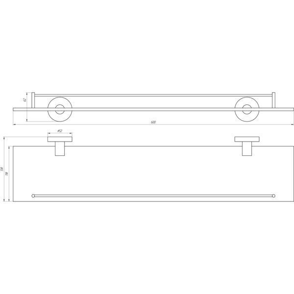 Полиця Globus Lux SS 8427 скло SUS304 19463 фото