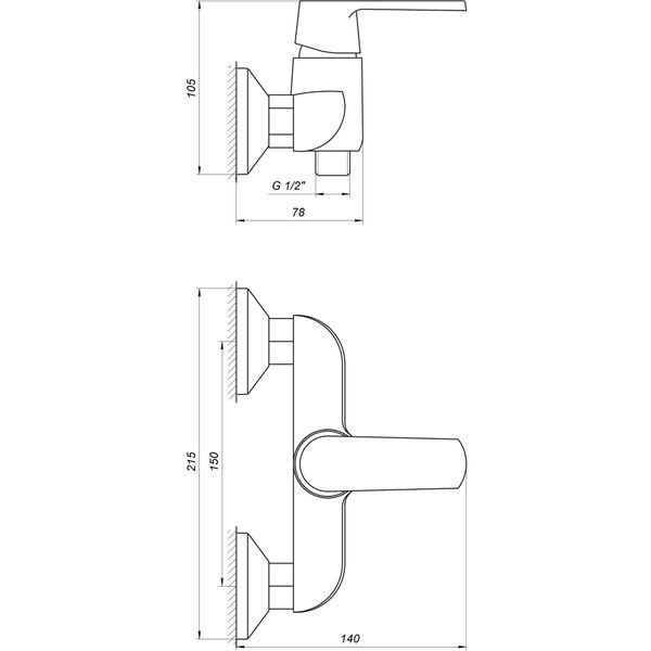 Змішувач для душу Globus Lux Laguna GLA-0105 22554 фото