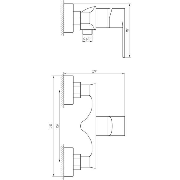 Змішувач для душа Globus Lux Ontario GLO-0105N 18440 фото