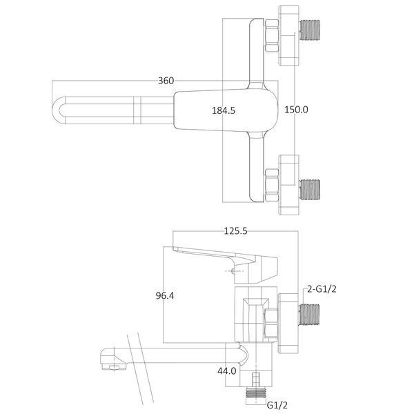 Змішувач для ванної Globus Lux BONN GLB-0208 28504 фото