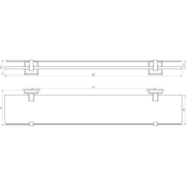 Полиця TOPAZ TKB 9927 скло с бортиком 21234 фото