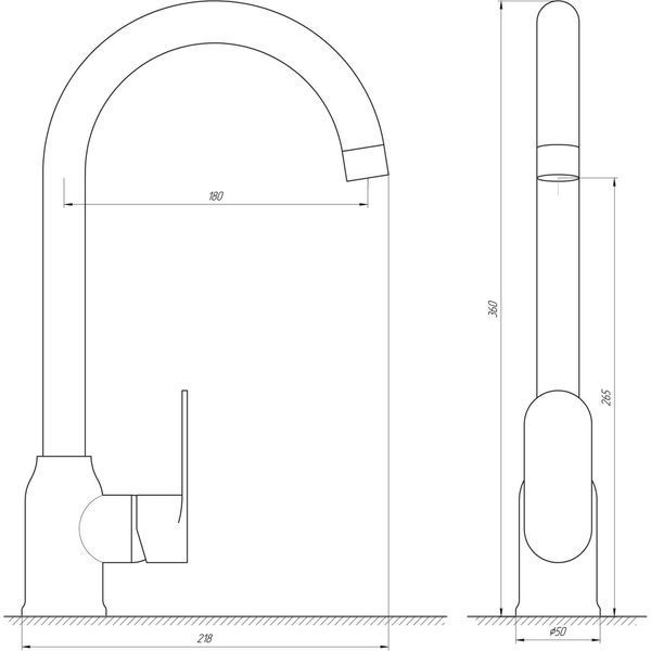 Змішувач для кухні Globus Lux Ontario GLO-0203S-BB 18444 фото