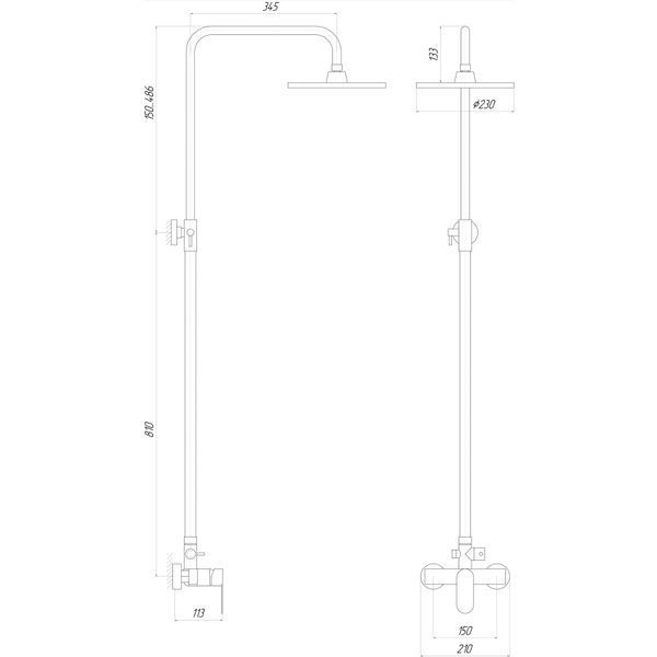 Душова система TOPAZ BARTS TB 07702-H36 14755 фото