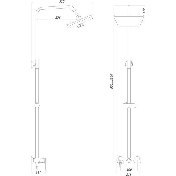 Душова система Globus Lux LAGUNA GLA-0005N-10-BB 22558 фото