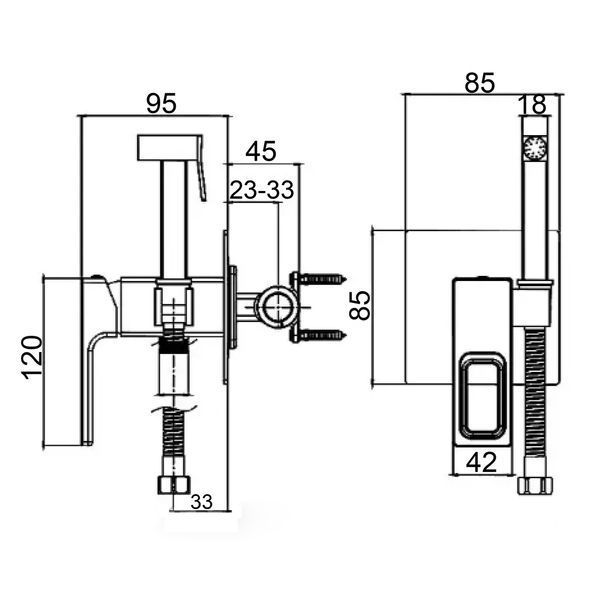 Змішувач гігієнічний Globus Lux PIANO GLPN-0-106MIX 29337 фото