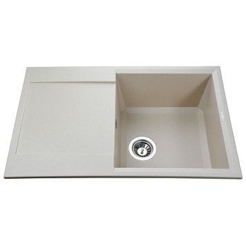 Гранітна мийка Globus Lux KOMO слонова кiстка 790х500 21040 фото