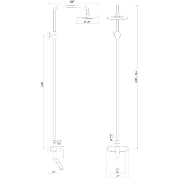 Душова система DOMINO TORINO KIT-VAN-DS0034 15518 фото