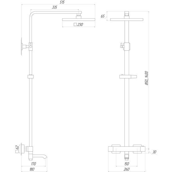 Душова система Globus Lux Termostatic Q VAN-GLQ-0041T 20073 фото