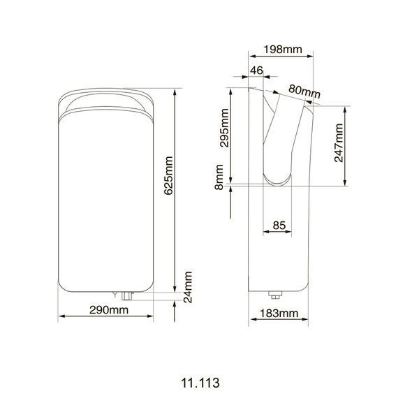Сушарка для рук HOTEC 11.113 Stainless Steel 9149 фото