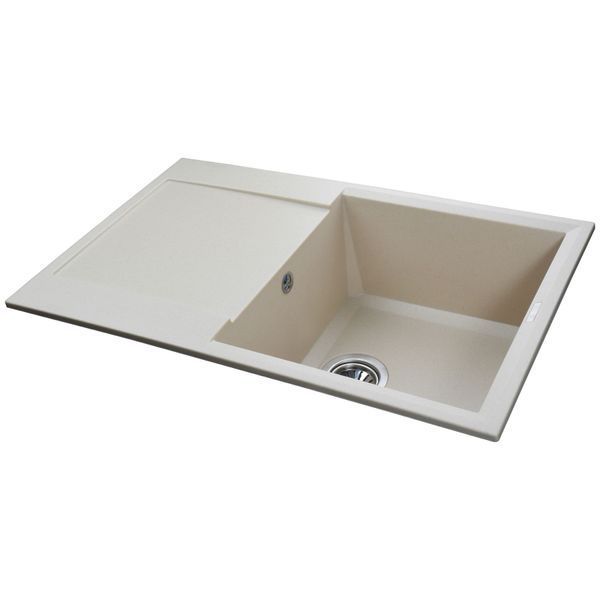 Гранітна мийка Globus Lux KOMO слонова кiстка 790х500 21040 фото