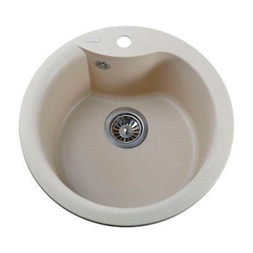 Гранітна мийка Globus Lux ORTA слонова кiстка 485 21055 фото