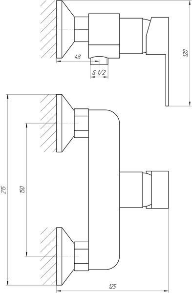 Змішувач для душу Globus Lux Milano GLM-105N-10-BB 23320 фото