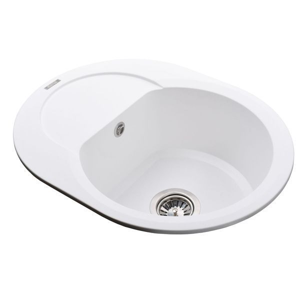 Гранітна мийка Globus Lux MORAINE білий 600х470мм-А0007 7555 фото