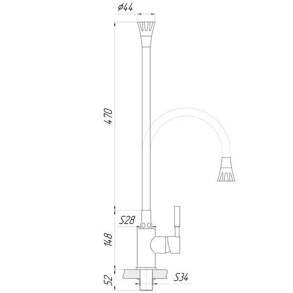 Змішувач для кухні Globus Lux Lazer GLLR-0203SA-K15 25204 фото