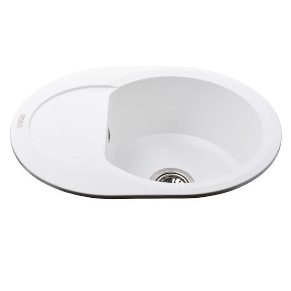 Гранітна мийка Globus Lux MORAINE білий 600х470мм-А0007 7555 фото