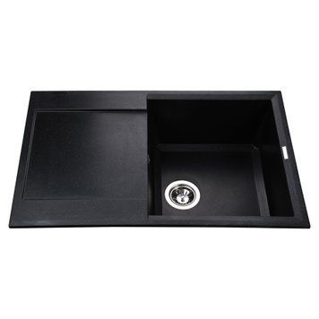 Гранітна мийка Globus Lux KOMO чорний 790х500мм-А0002 21041 фото