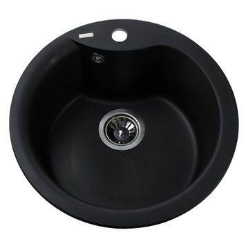 Гранітна мийка Globus Lux ORTA чорний 485мм-А0002 21056 фото