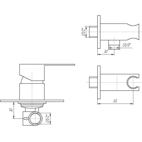 Змішувач гігієнічний TOPAZ BARTS TB-G 07735-H36 16608 фото