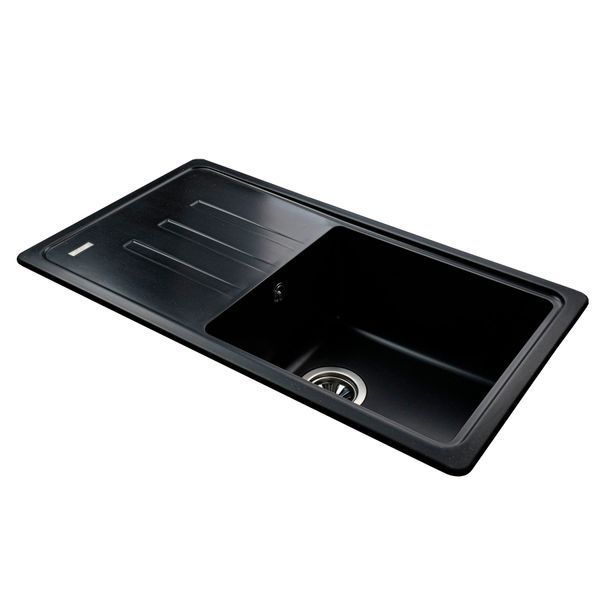 Гранітна мийка Globus Lux LUGANO чорний 780х435мм-А0002 21512 фото